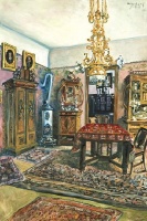 Scheiber Hugó (Budapest, 1873 - Budapest, 1950) - Kastély enteriőr, 1919