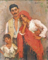 Kunffy Lajos (Orci, 1869 - Somogytúr, 1962) - Cigánycsalád