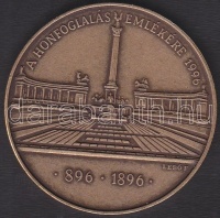 1996 'A honfoglalás emlékére' Br emlékplakett. Szign:Lebó F. T:1