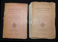 Lukács György: A modern dráma fejlődésének története. I-II. köt. Bp. 1911. Franklin. Kiadói fűzött papírkötésben. Hiánytalan, de szétvált kötés és sérült borítók.