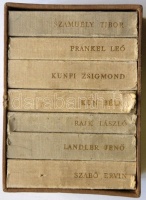 1974 Életek és korok I-VII. minikönyv: Szabó Ervin, Szamuely Tibor, Kunfi Zsigmond, Landler Jenő, Frankel Leó, Rajk László, Kun Béla