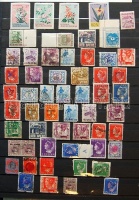 INDONESIA 1943-1993 tartalmas több példányos rendező 7 berakóban , értékben kb. fele használatlan, benne jó motívum kiadások, blokkok, portó, Nyugat-Irian, Rian-Lingga szigetek, japán megszállás a II. világháborúban, Indonéz Köztársaság (ez utóbbiak 