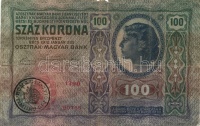 1912. 100K román körbélyegzővel + Osztrák-Magyar Bank 1918. 10.000K csak német nyelvű, vízszintes piros 'Deutschösterreich' fny-sal T:III