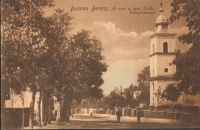 Balaton-Berény. Fő utca a rom. Kath. Templommal. I.