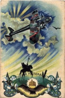 Magyar Feltámadást! III. Repülős motívummal.  Szignált, Bozó Gyula. C.