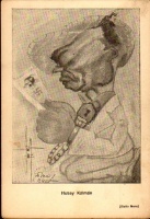 Gatto Nero - Wittman Rezső (1889-1972) - karikatúrája, Hubay Kálmán. Szignált.