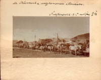 Az Őkőrvasut a nagykemenczei állomáson. Nagykemencze 1915 május 9én. Rónai Béla hadnagy felvétele.