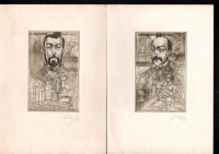 Híres emberek portréja 9 db - Galenos, Pasteur,Semmelweis,Jenner, A. Pare, W. Harvey, Vesalius, Baracelsus, R.Virchow.