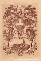 Az osztrák Klosterneuburgi könyvtár szignált (H. Ströhl) ex librise, az apátság látképével.

