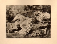 Zichy Mihály (1827-1906) erotikus sorozatának darabjai közül való rajz. Nagyon szép, 19.századi heliogravür .