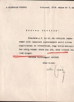 Vitéz Rátz Jenő, a honvéd vezérkar főnökének, későbbi honvédelmi miniszter géppel írt, aláírt levele 1938-ból, melyben megköszöni a MOVE rajversenyre szóló meghívást.