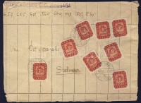 1946 (20. díjszabás) Súlyos távolsági levél elõlapja (250-500g) 8 x 5000 milpengõ bérmentesítéssel