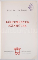 Báró Eötvös József: Költemények és színművek. Bp., 1903, Révai Testvérek. Kiadói egészvászon Gottermayer-féle szecessziós kötésben, szép állapotban