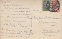 1937 Képeslap Haarlemből Jamboree bélyegekkel öregcserkész kirándulásról