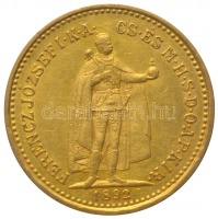 1892. 10K Au 'Ferenc József' Körmöcbánya (3.39g/0.900) T:2,2- apró ph.
&lt;br/&gt;Hungary 1892. 10 Korona Au 'Franz Joseph' Kremnitz (3.39g/0.900) C:aXF small edge error
&lt;br/&gt;Huszár: 2200., Adamo K8