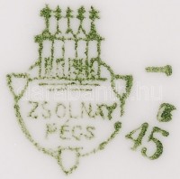 Zsolnay teás készlet, mitológiai jelenetekkel, matricás, jelzett, hibátlan