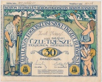 Budapest 1917. 'Általános Fogyasztási Szövetkezet Budapest' üzletrésze 30K-ról T:III