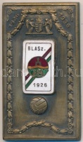 1936. 'Budapesti Labdarúgó Alszövetség (BLASZ) 1926-1936' zománcozott Br emlékplakett eredeti 'Hável Pál Budapest' tokban T:2
