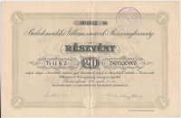 Balatonfüred 1926. 'Balatonvidéki Villamosművek Részvénytársaság' részvény 20P-ről, szárazpecséttel, szelvényekkel, felülbélyegzéssel T:II,II-