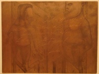 Gaál József (1960) - Nagy falanszterépítők , érvénytelenített rézkarclemez , 20 x 31,5 cm