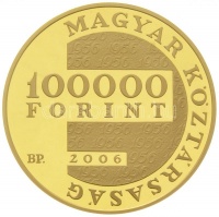 2006. 100.000ft Au 'Az 1956-os magyar forradalom és szabadságharc 50. évfordulója' (20.946g/0.986/38.61mm) T:PP
Hungary 2006. 100.000 Forint '50th Anniversary of the 1956 Hungarian Revolution and War of Independence'