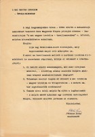 Tóbiás Áron (1927-) szerkesztő által aláírt felhívás magyar írókhoz az 1950-es évekből.

