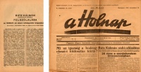 A Holnap c. napilap V. évfolyam, 19. szám, ill.  Rácz Kálmán országgyűlési képviselő felszólásának melléklete.