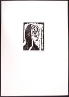 Gerő András (1936-): Indián. Linó, papír, jelzett, foltos, 12×9 cm