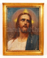 Friedlinger Jenő (1890-?): Megváltó Krisztus. Olaj, karton, jelzett, keretben, kopott, 40×30 cm