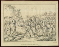 cca 1815 A parancsolatok lehozatala metszet / The delivery of the Law engraving 18x25 cm
