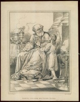 cca 1815 Samuel elmeséli látomását metszet / Samuel telling his vision engraving 18x25 cm