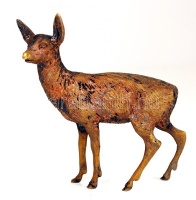 Antik mini bronz őz figura / Miniature bronze roe figure 9x9 cm
