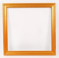 Dekoratív díszített képkeret, fa, újszerű állapotban, belső méret: 42,5×42,5 cm, külső:49×49 cm