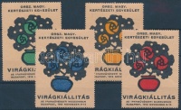 1912 Virágkiállítás 4 klf levélzáró