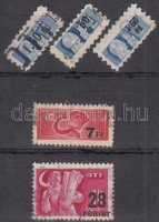 1949 5 db SzTK bélyeg felülnyomással