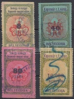 4 db Kaposvár városi illetékbélyeg (9.000)