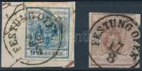 1850 6kr, 9kr 'FESTUNG OFEN'