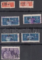 1949 7 db SzTK bélyeg felülnyomással