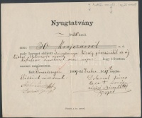 1869 30 krajcárról szóló nyugtatvány az új simontornyai kút rostélyának tárgyában.