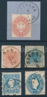 1850-1964 5 klf bélyeg 'SISSEK', 'SISSEK Bahnhof'