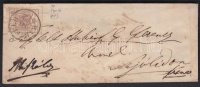 185.. 6kr MP III. jó / szép szélekkel, lemezhibával távolsági levélborítékon 'BARTFELD' - 'CASCHAU'