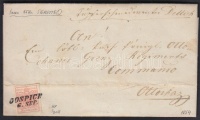 1854 3kr HP III. jó / szép szélekkel távolsági levélen (teljes tartalommal) belül 15kr szignetta 'GOSPICH' - Ottochaz