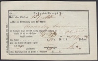 1856 Aufgabs-Recepisse 'Szala = Egerszegh'