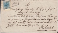 1857 9kr MP III. szép / óriási szélekkel külföldre küldött levél előlapon 'ZENGG / 1857' - Milano