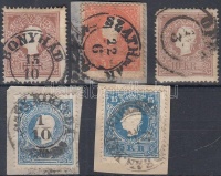 1858 5kr, 2 x 10kr, 2 x 15kr