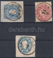1858-1863 3 db bélyeg 'TAPOLCZA' bélyegzéssel