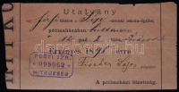 1898 Ülőhely-utalvány a Síp utcai iskola imaházába Fischer Lajos részére