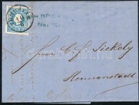 1860 15kr II. levélen / On cover 'TEMESVÁR' - 'HERMANNSTADT'