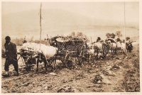 cca 1916 Visszatérő szerb családok. Első Világháborús fotó kinagyítva, Légrády testvérek, foltos a széleken, 16×25 cm /  Enlarged photos of WW. I. scenes
