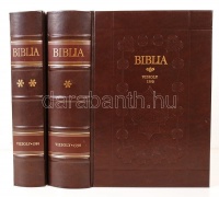 Vizsolyi Biblia I.-II. kötet. Facsimile kiadás. Bp. 1990. Magyar Helikon. Kiadói egészbőr kötésben. Eredeti védőtokkal, hibátlan állapotban